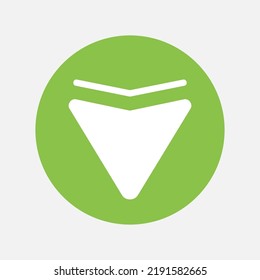 Down arrow icon in flat style, use for website mobile app presentation
