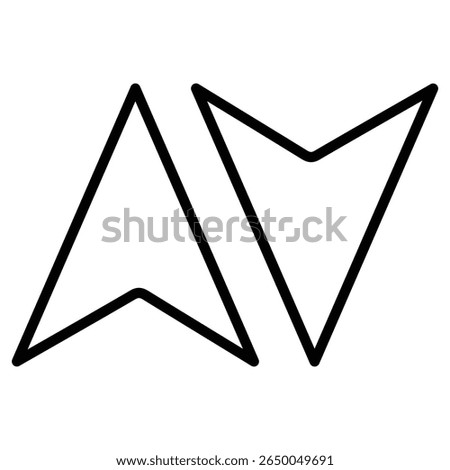 up and down arrow icon flat thin outline art logo