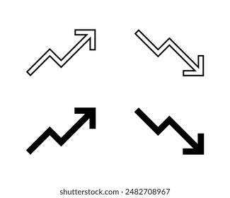 Up and down arrow icon in generic style. Increase and decrease sign symbol. Zigzag arrows concept