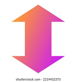 Up Down Arrow Icon Gradient Vector