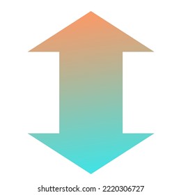 Up Down Arrow Icon Gradient Vector