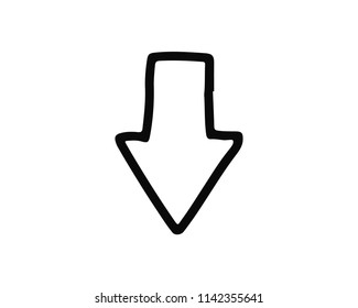 down arrow icon hand drawn design illustration,designed for web and app