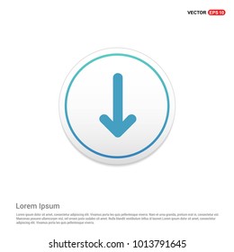 Down Arrow Icon Hexa White Background icon template