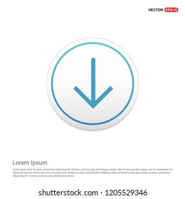 Down Arrow Icon Hexa White Background icon template - Free vector icon