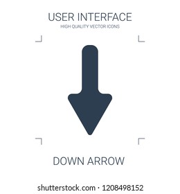 down arrow icon. high quality filled down arrow icon on white background. from user interface collection flat trendy vector down arrow symbol. use for web and mobile