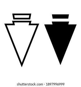 Pfeil nach unten. Line- und Glyph-Stil für Web-Vorlage und App. Vektorgrafik-Design auf weißem Hintergrund. EPS10 