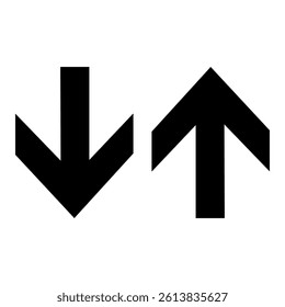 Up and down Arrow icon. Location direction symbol on white background