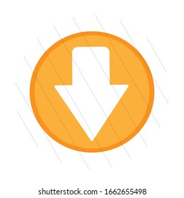 icono de flecha abajo. Icono moderno de diseño plano con línea de fondo