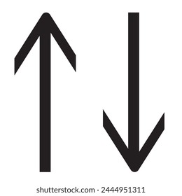 Up Down Arrow Icon North South Pointer Point Lift Elevator Button Download Upload Load Loading Cursor Forward Backward Black White Vector Sign Symbol