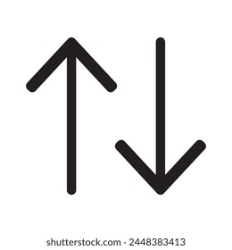 Arriba abajo icono de flecha norte sur puntero de elevación de Botón Descarga Cargar de carga Cursor de carga hacia adelante hacia atrás Negro Blanco Vector signo símbolo eps10