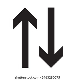 Arriba abajo icono de flecha norte sur puntero de elevación de Botón Descarga Cargar de carga Cursor de carga hacia adelante hacia atrás Negro Blanco Vector signo