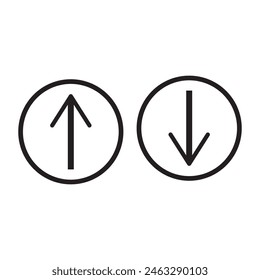 Up Down Arrow Icon North South Pointer Point Lift Elevator Button Download Upload Load Loading Cursor Forward Backward Black White Vector Sign