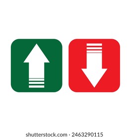 Up Down Arrow Icon North South Pointer Point Lift Elevator Button Download Upload Load Loading Cursor Forward Backward Black White Vector Sign