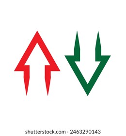 Up Down Arrow Icon North South Pointer Point Lift Elevator Button Download Upload Load Loading Cursor Forward Backward Black White Vector Sign