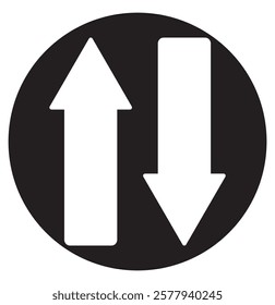 Up Down Arrow Icon North South Pointer Point Lift Elevator Button Download Upload Load design eps 10 