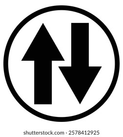 Up Down Arrow Icon North South Pointer Point Lift Elevator Button Download Upload Load Loading Cursor. point down button. south sign. Upload icons set. Upgrade. download. Design eps 10