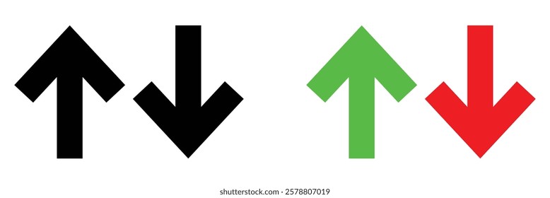 Up down arrow icon. North south pointer point. Lift elevator button. Download, upload, load, loading, cursor, forward, backward vector arrow icon sign symbol.