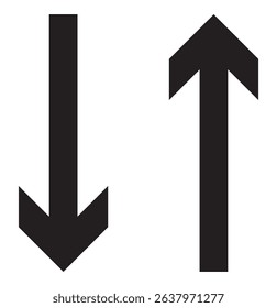 Up Down Arrow Icon North South Pointer Point Lift Elevator Button Download, Black Arrow Set Vector. Black Arrows pointing up and down eps 10