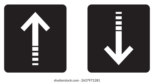 Up Down Arrow Icon North South Pointer Point Lift Elevator Button Download, Black Arrow Set Vector. Black Arrows pointing up and down eps 10