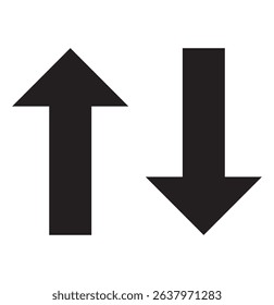Up Down Arrow Icon North South Pointer Point Lift Elevator Button Download, Black Arrow Set Vector. Black Arrows pointing up and down eps 10