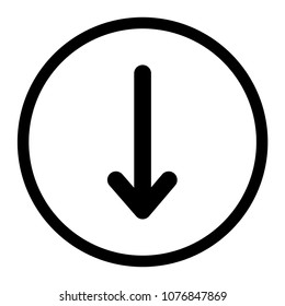 down arrow icon on white background. down arrow sign. flat style. arrow down rounded symbol.