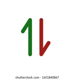 Up and down arrow icon on white background