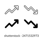 Up and down arrow icon. Rising and falling sign symbol. Increase and decrease concept