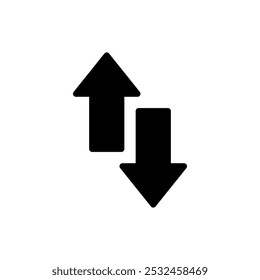 Up down arrow icon in rounded corner. Upward downward arrows sign symbol