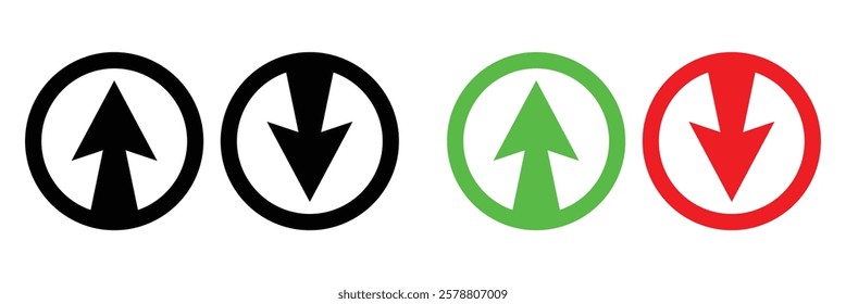 Up and down arrow. Up down arrow icon. Set of up and down arrow icon. Vector illustration.