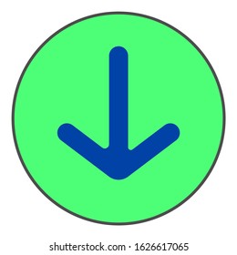 Down arrow icon or sign or symbol