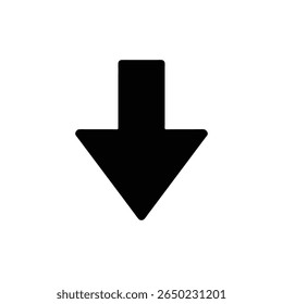 Ícone De Seta Para Baixo Ilustração Simples De Vetor De Símbolo De Direção Preta