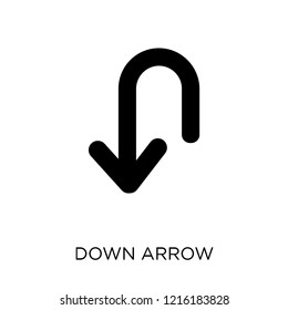 Down arrow icon. Down arrow symbol design from Web navigation collection. Simple element vector illustration on white background.