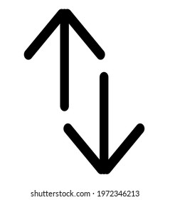 Up and down arrow icon or symbol isolated on white background