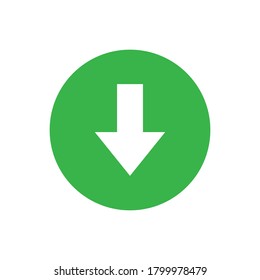 Down arrow icon, symbol. Vector illustration