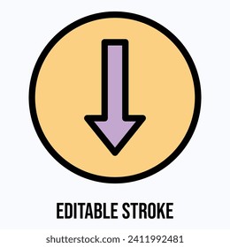 Down Arrow Icon Symbol. Down Arrow Icon Vector.