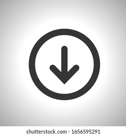 Down arrow icon in trendy flat style isolated on background. arrow icon page symbol for your web site design arrow icon logo, app, UI. arrow icon Vector illustration, EPS10.