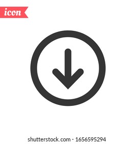 Down arrow icon in trendy flat style isolated on background. arrow icon page symbol for your web site design arrow icon logo, app, UI. arrow icon Vector illustration, EPS10. svg