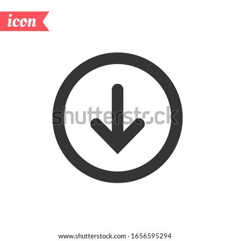 Down arrow icon in trendy flat style isolated on background. arrow icon page symbol for your web site design arrow icon logo, app, UI. arrow icon Vector illustration, EPS10.