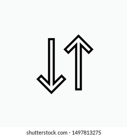 Up Down Arrow Icon. Two Way Traffics Illustration. Applied as Trendy Symbol for Design Elements, Websites, Presentation and Application -  Vector.
