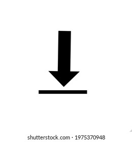 Down Arrow icon underline isolated on white background