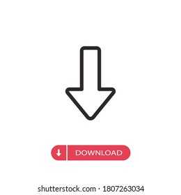 Down arrow icon vector. Download sign