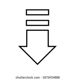Down arrow icon. vector illustration.