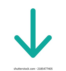 Down Arrow icon vector image. Can also be used for Media Buttons. Suitable for mobile apps, web apps and print media.