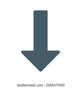 Down Arrow icon vector image. Can also be used for Media Buttons. Suitable for mobile apps, web apps and print media.