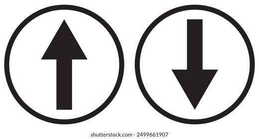 Up and down arrow icon vector. Red and green arrows. Replaceable vector design. Vector, eps 10