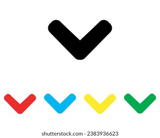 Down arrow icon vector. Scroll Down icon sign symbol in trendy flat style. Set elements in colored icons. Down arrow vector icon illustration isolated on white background