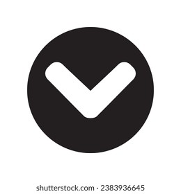 Down arrow icon vector. Scroll Down logo design. Down arrow vector icon illustration in circle isolated on white background