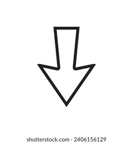 Down arrow icon vector. Scroll down icon sign symbol vector. Move down vector icon illustration isolated on white background