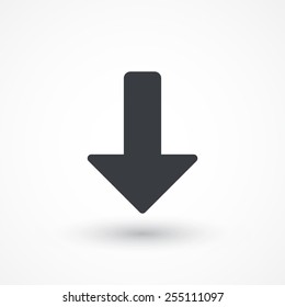Down arrow icon. Arrow down icon vector sign, abstract button design, digital download icon