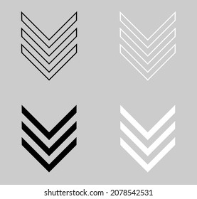 Down Arrow Icon. Down arrow icon vector in trendy flat style. Down arrow icon image, Down arrow icon illustration isolated on gray background